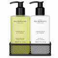 Pecksniffs Grapefruit & Citron Moisturizing Hand Wash and Hand Lotion in a Black Mesh Caddy | 300ml/10.14 Fl oz