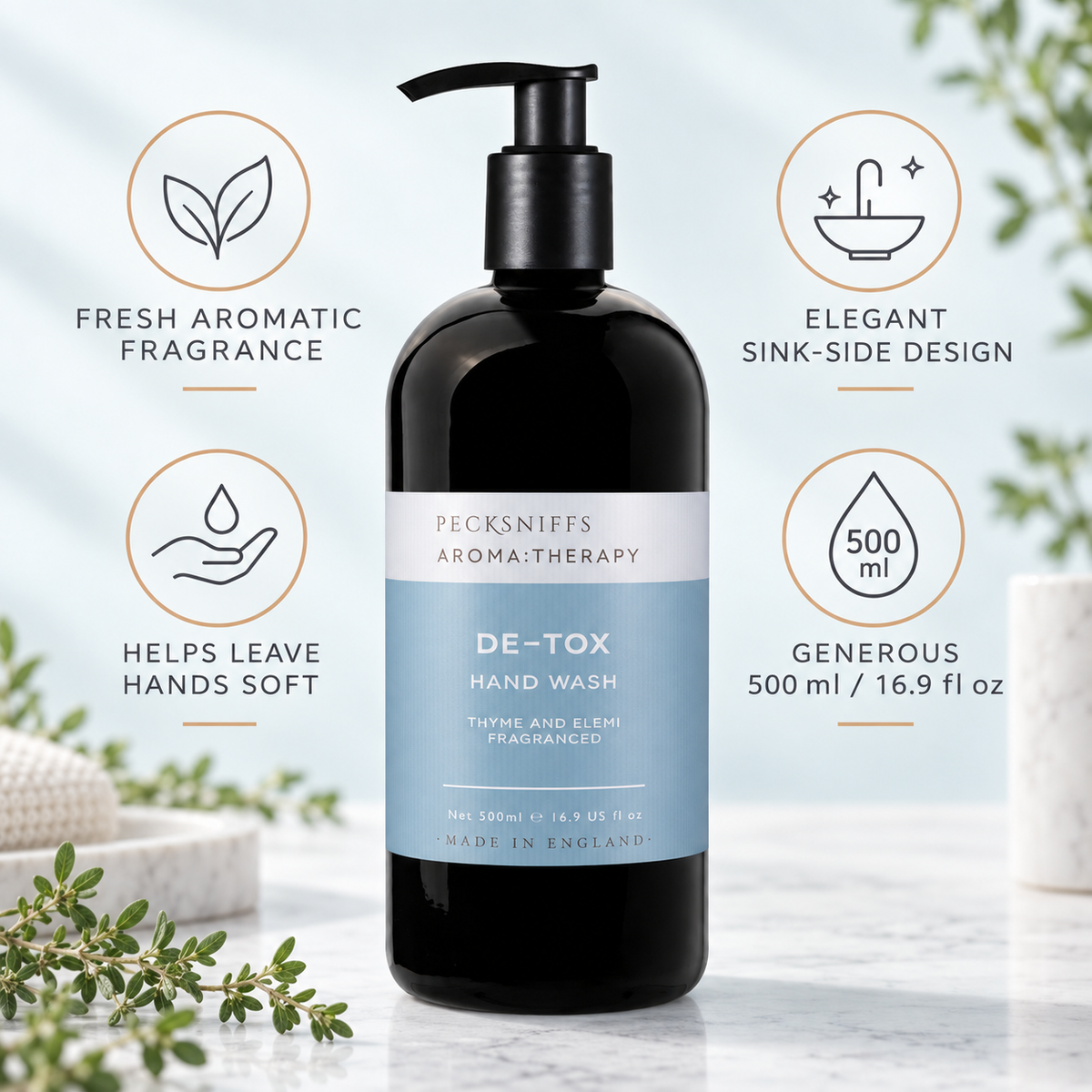 Pecksniff's Aroma:Therapy De-Tox 500 ml/16.9 fl oz Hand Wash