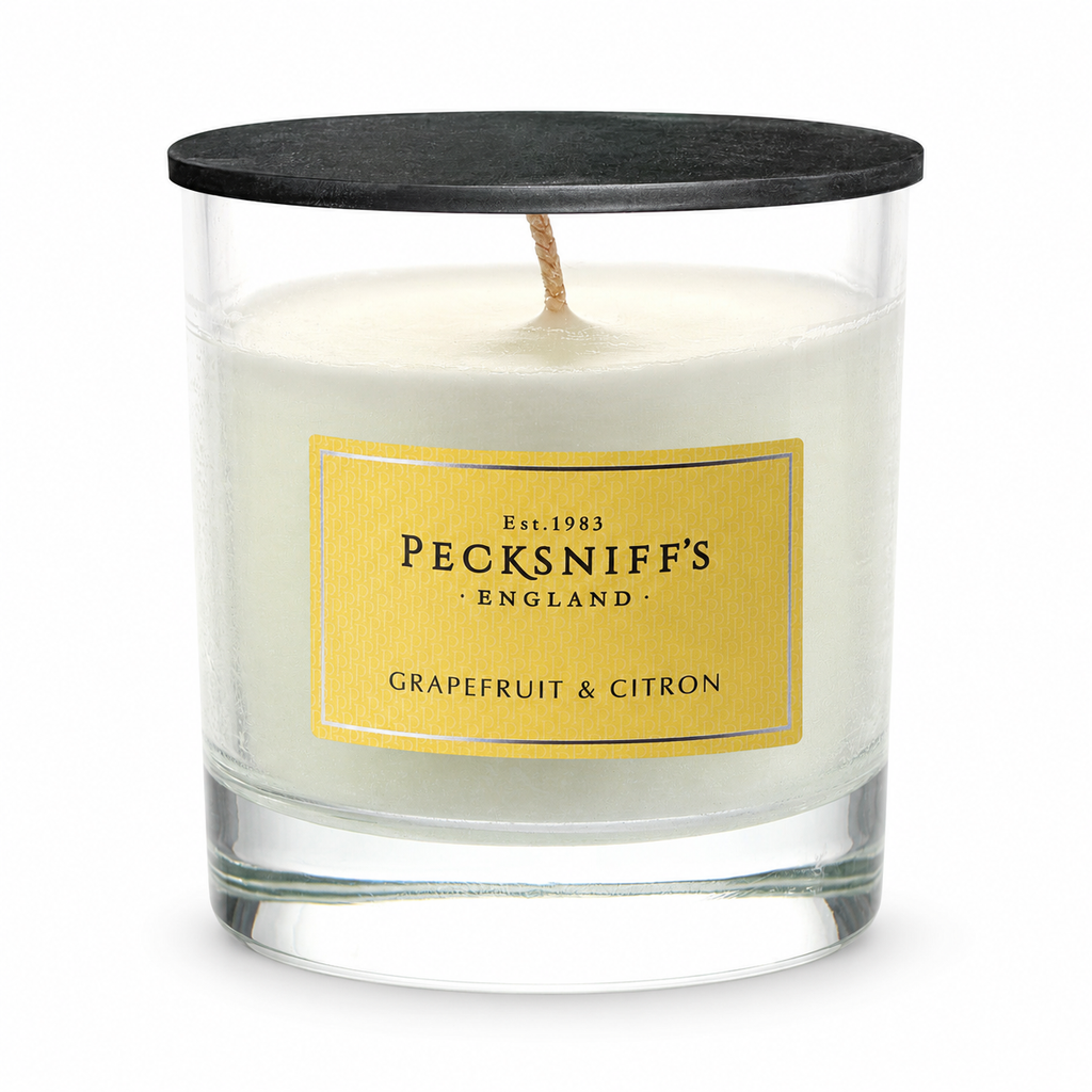 Pecksniff's Classic Grapefruit & Citron Scented Candle | 1 Wick, 184g/6.49oz