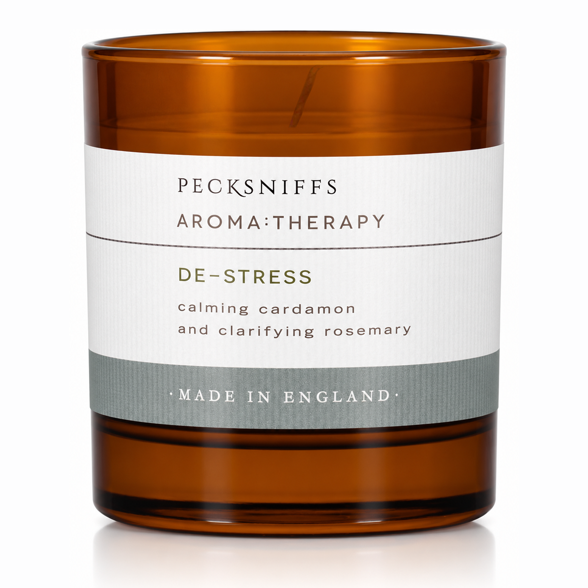 Pecksniffs Amber De-Stress  Aroma Therapy Candle | 1 Wick, 184g/6.49oz
