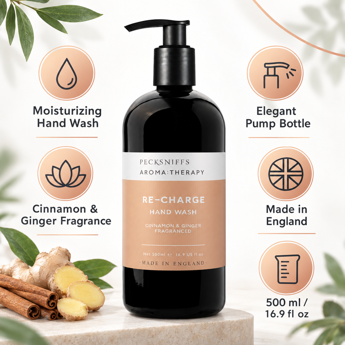 Pecksniff's Aroma:Therapy Re-Charge 500 ml/16.9 fl oz Hand Wash