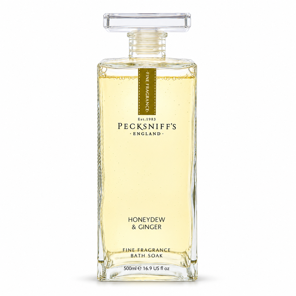 Pecksniff's Prestige Honeydew & Ginger Bath Soak Decanter | 500ml/16.9 Fl Oz