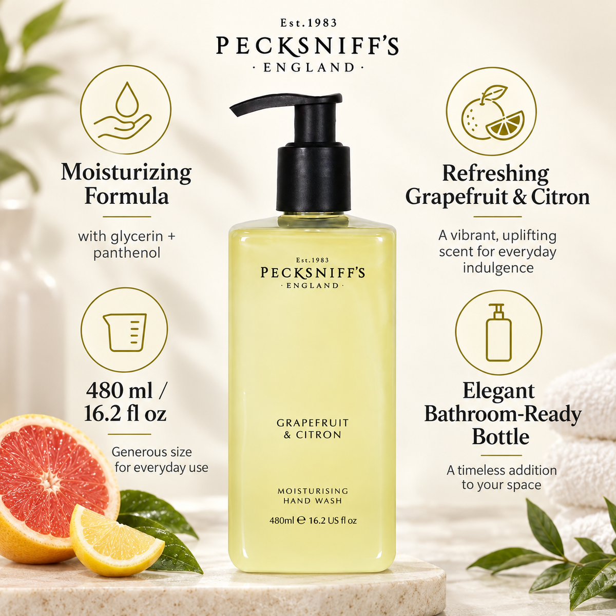 Pecksniff's Grapefruit & Citron Hand Wash 480ml/16.2 fl oz