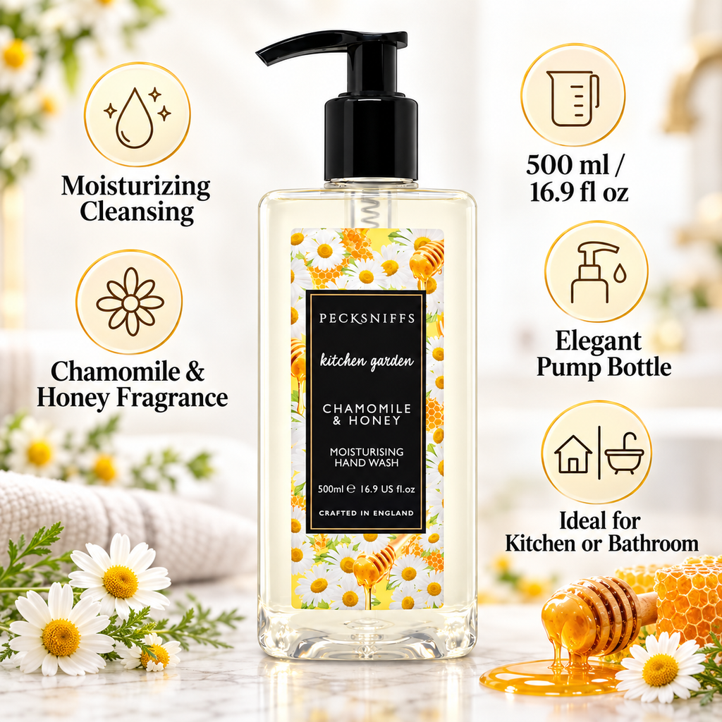 Pecksniff's Classic Chamomile & Honey Scented Moisturizing Hand Wash | 500ml, 16.9 Fl oz