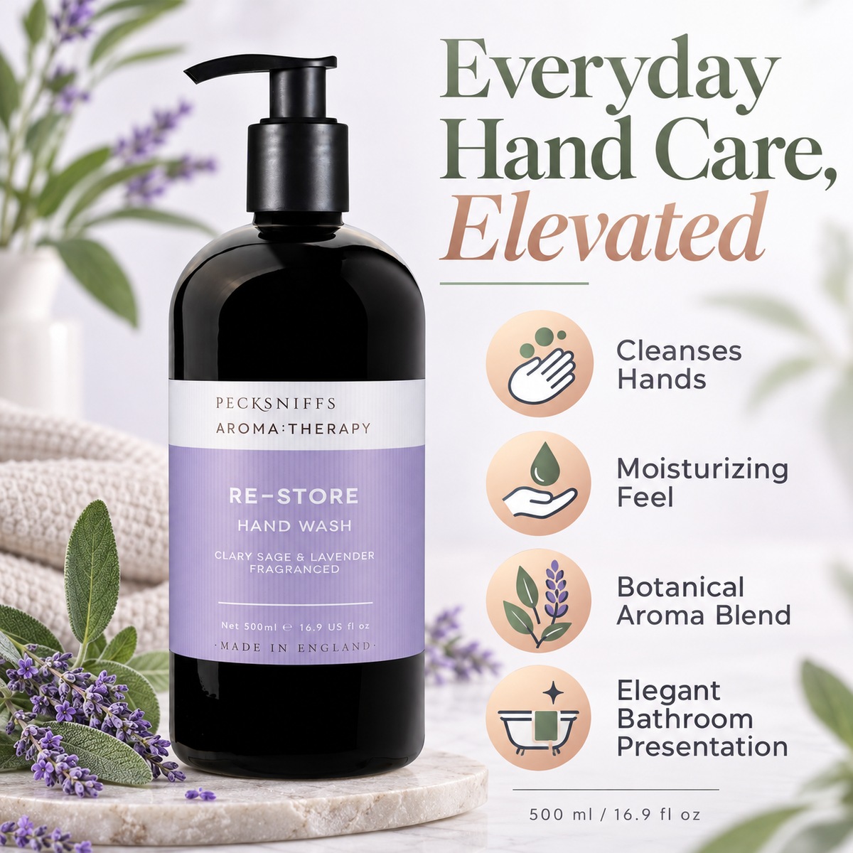Pecksniff's Aroma:Therapy Re-Store 500 ml/16.9 fl oz Hand Wash