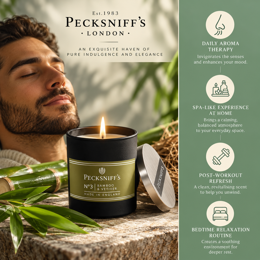 Pecksniffs Bamboo & Vetiver Scented Candle | 1 Wick, 100g/3.5oz