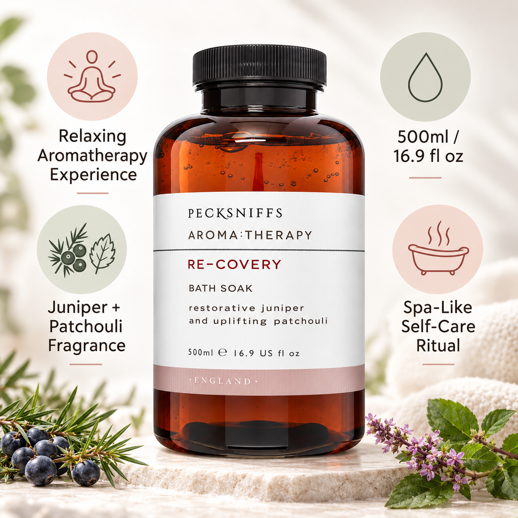 Pecksniffs Aroma:Therapy Re-Covery Bath Soak Decanter | 500ml/16.9 Fl Oz