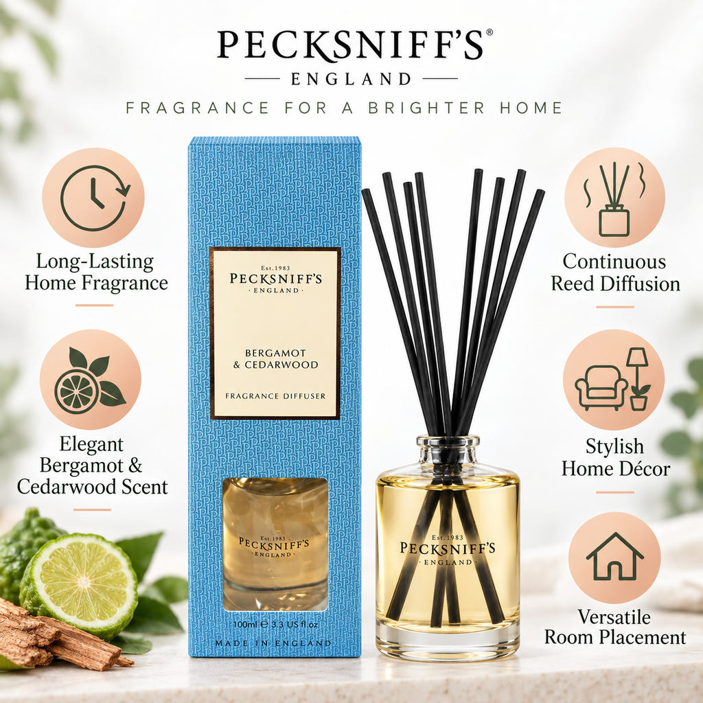 Pecksniffs Bergamot & Cedarwood Diffuser | 100ml/3.38 Fl Oz