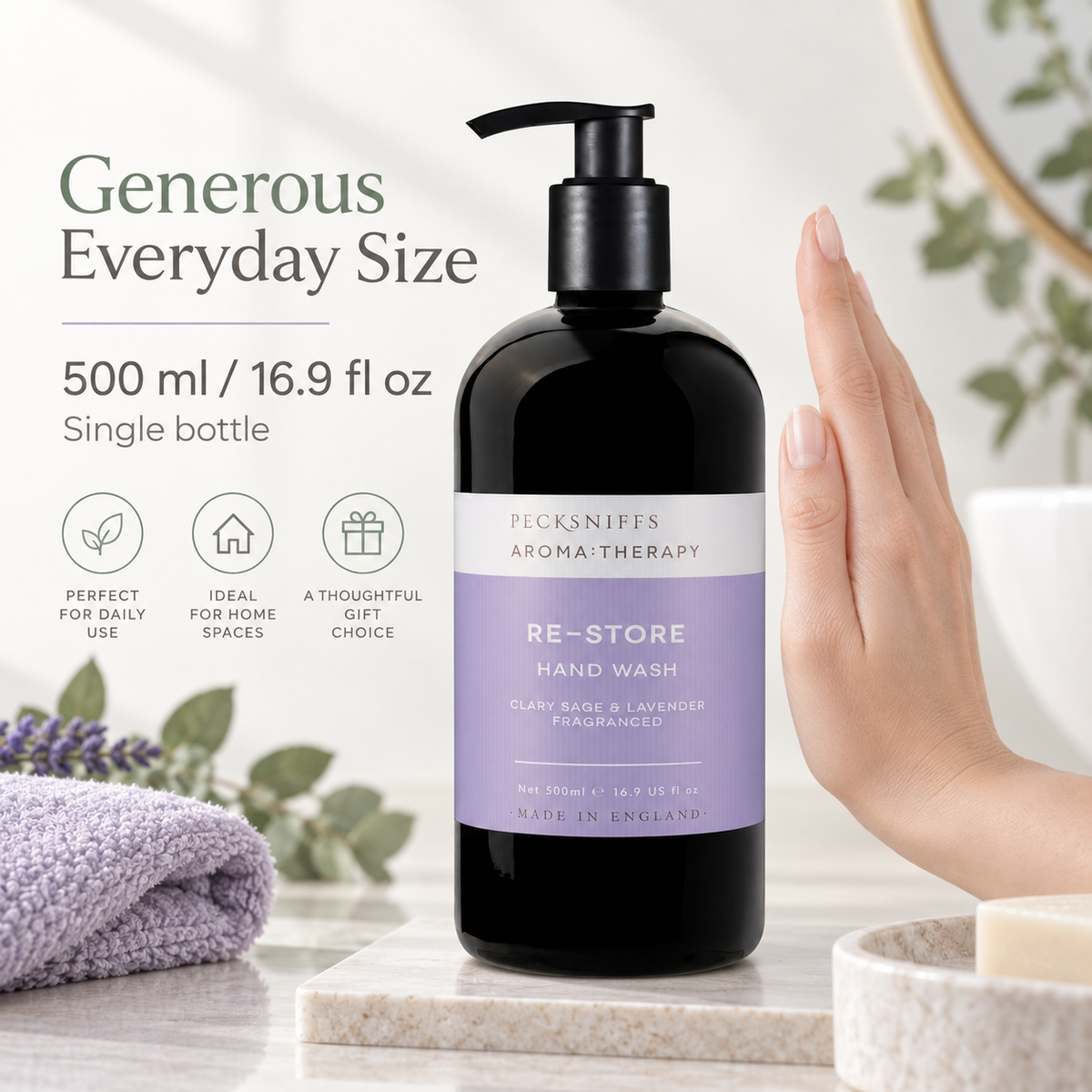 Pecksniff's Aroma:Therapy Re-Store 500 ml/16.9 fl oz Hand Wash