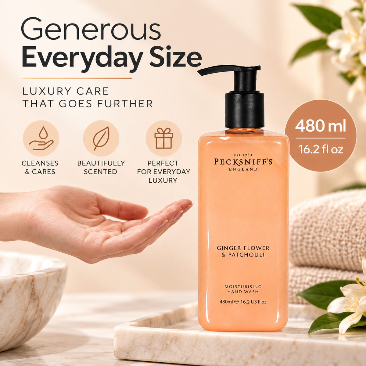 Pecksniff's Ginger Flower and Patchouli Hand Wash 480ml/16.2 fl oz