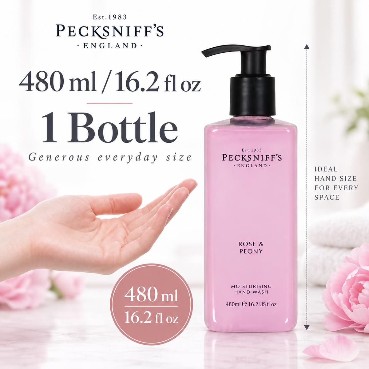 Pecksniff's Rose & Peony Hand Wash 480ml/16.2 fl oz