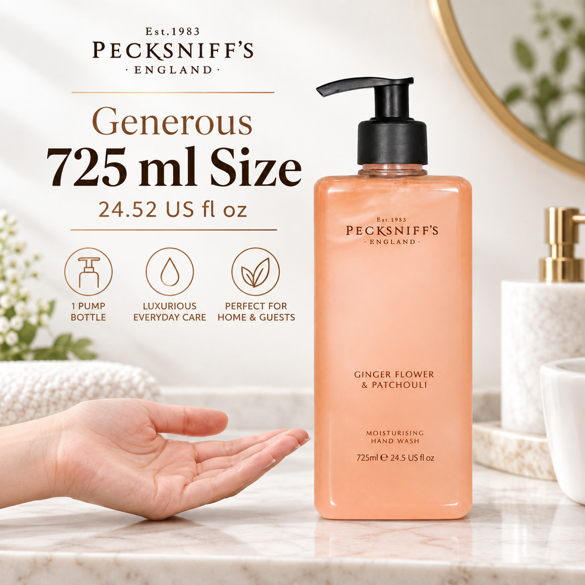 Pecksniff's Ginger Flower & Patchouli Hand Wash 725 ml/24.5 Fl Oz