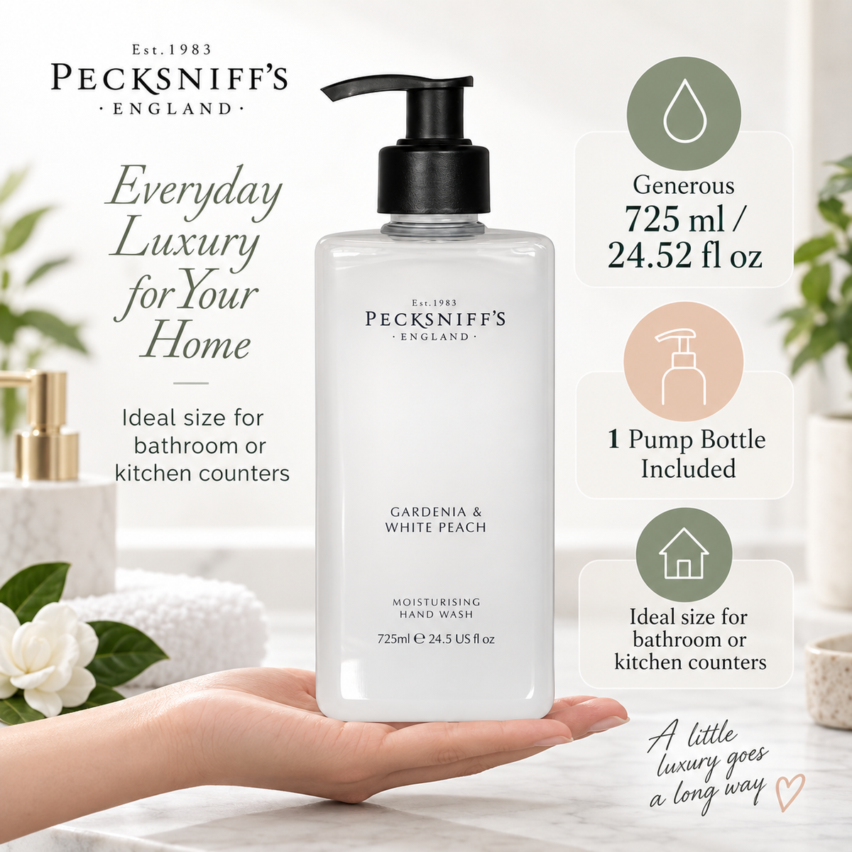 Pecksniff's Gardenia & White Peach Hand Wash 725 ml/24.5 Fl Oz