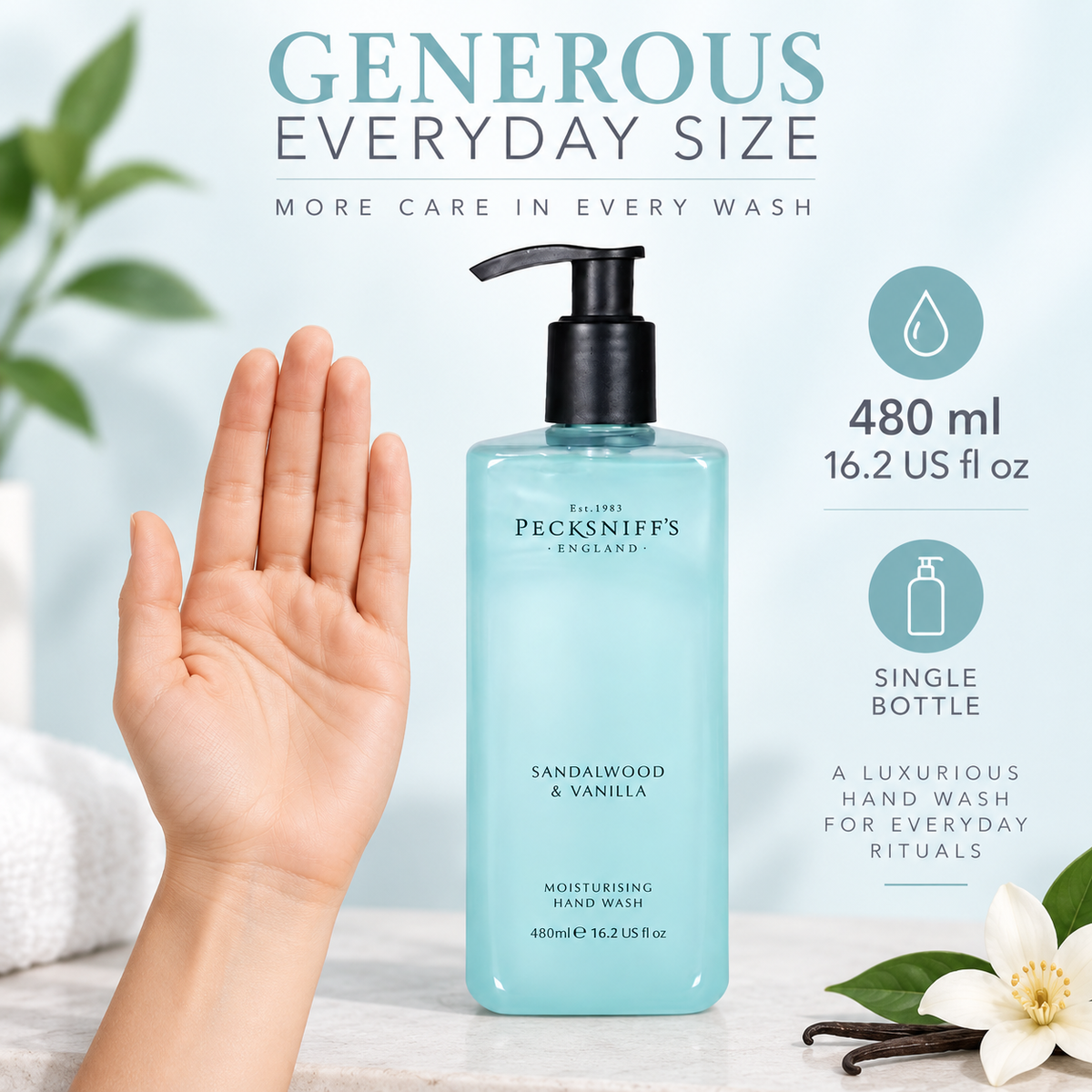 Pecksniff's Sandalwood & Vanilla Hand Wash 480ml/16.2 fl oz