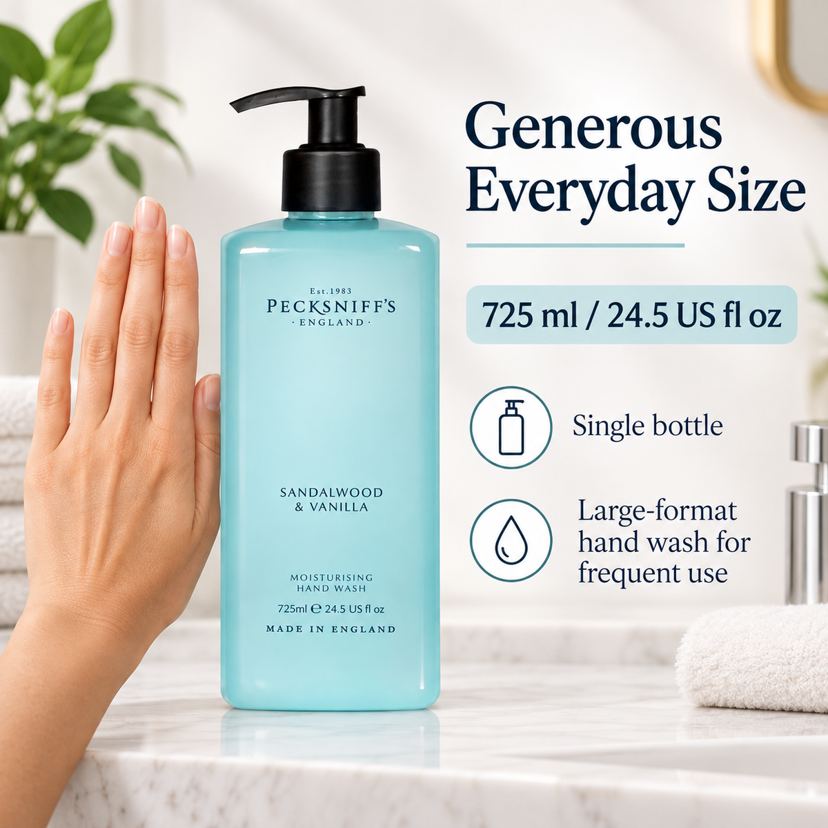 Pecksniff's Sandalwood & Vanilla Hand Wash 725 ml/24.5 Fl Oz