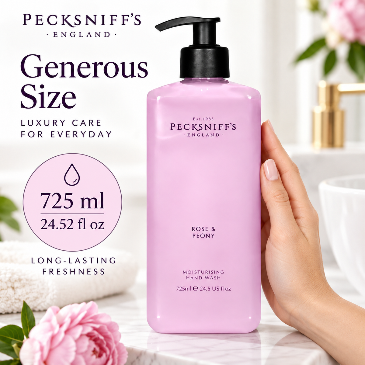 Pecksniff's Rose & Peony Hand Wash 725 ml/24.5 Fl Oz