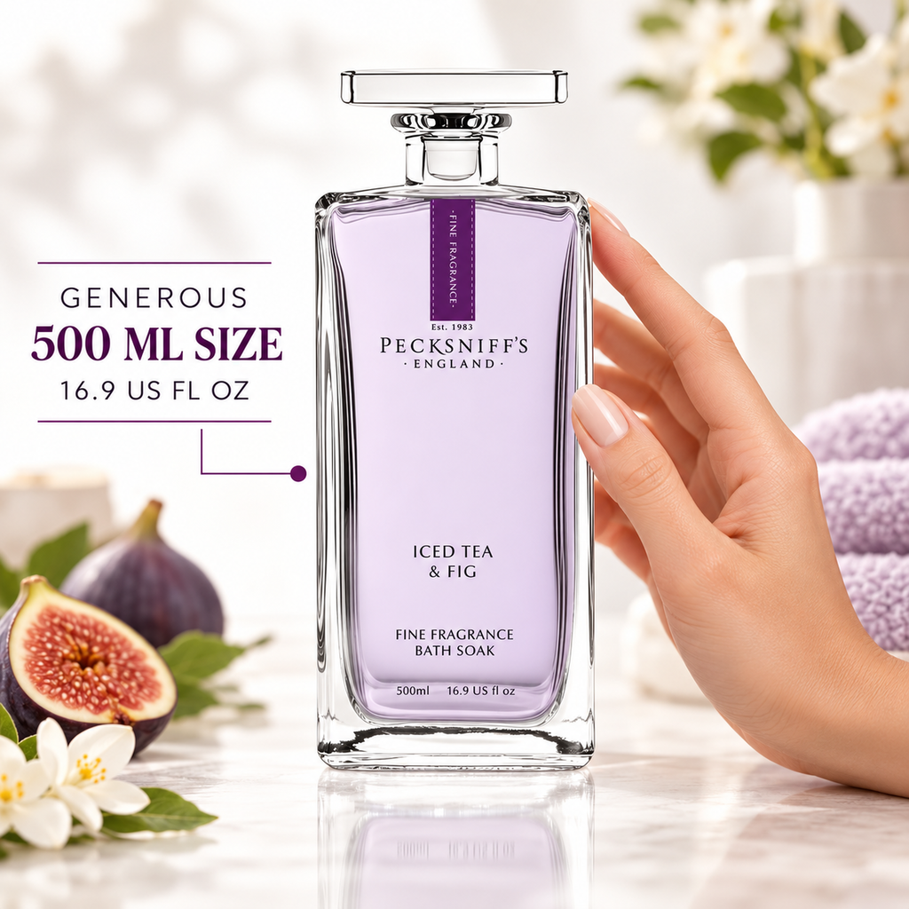 Pecksniff's Prestige Iced Tea & Fig Bath Soak Decanter | 500ml/16.9 Fl Oz