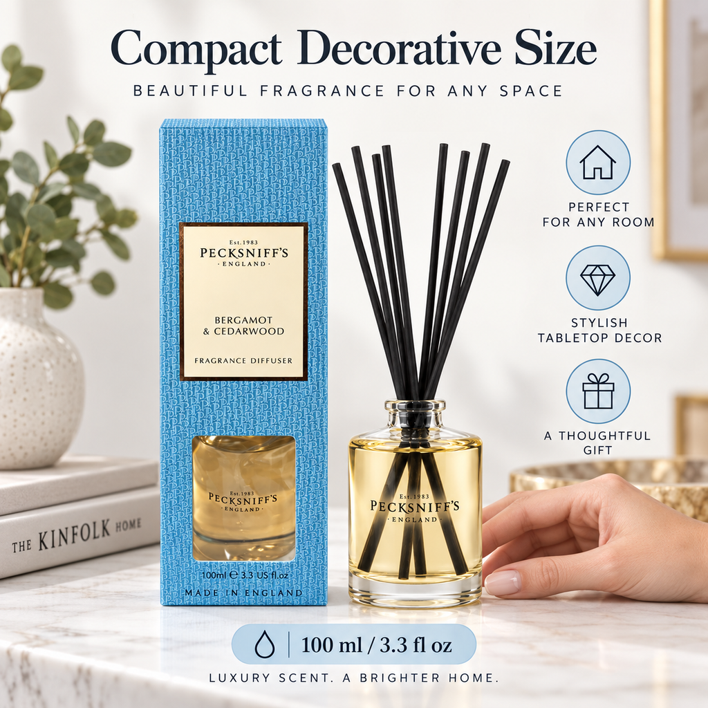 Pecksniffs Bergamot & Cedarwood Diffuser | 100ml/3.38 Fl Oz