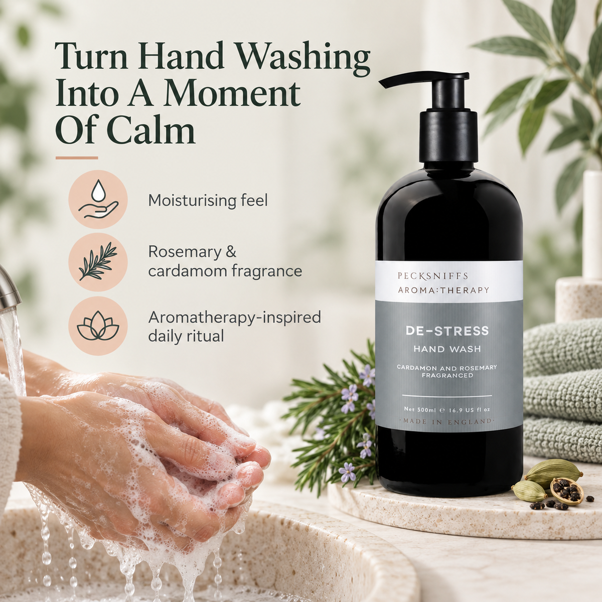 Pecksniff's Aroma:Therapy De-Stress 500 ml/16.9 fl oz Hand Wash
