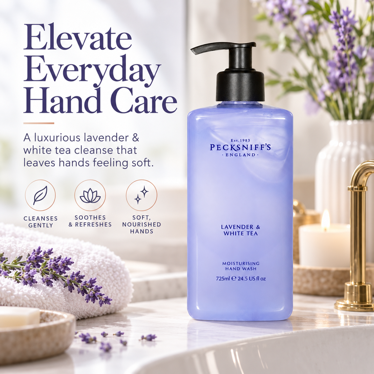 Pecksniff's Lavender & White Tea Hand Wash 725 ml/24.5 Fl Oz