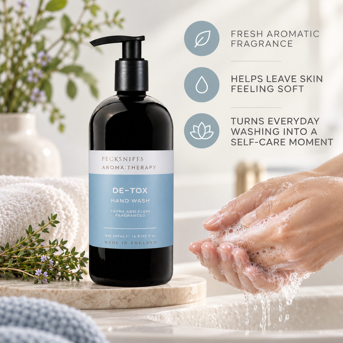 Pecksniff's Aroma:Therapy De-Tox 500 ml/16.9 fl oz Hand Wash