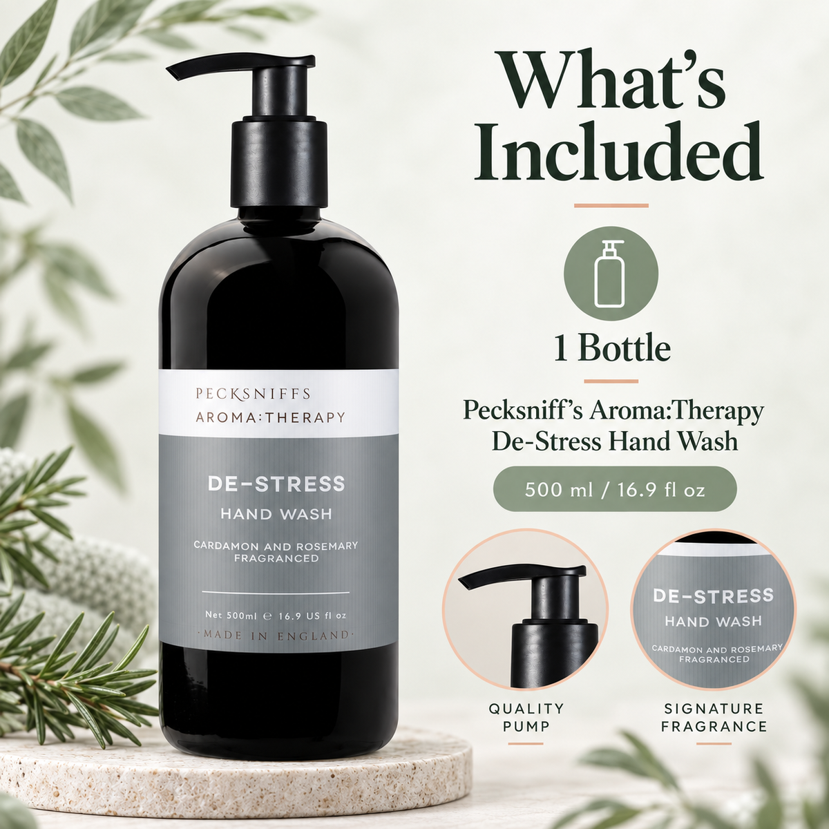 Pecksniff's Aroma:Therapy De-Stress 500 ml/16.9 fl oz Hand Wash