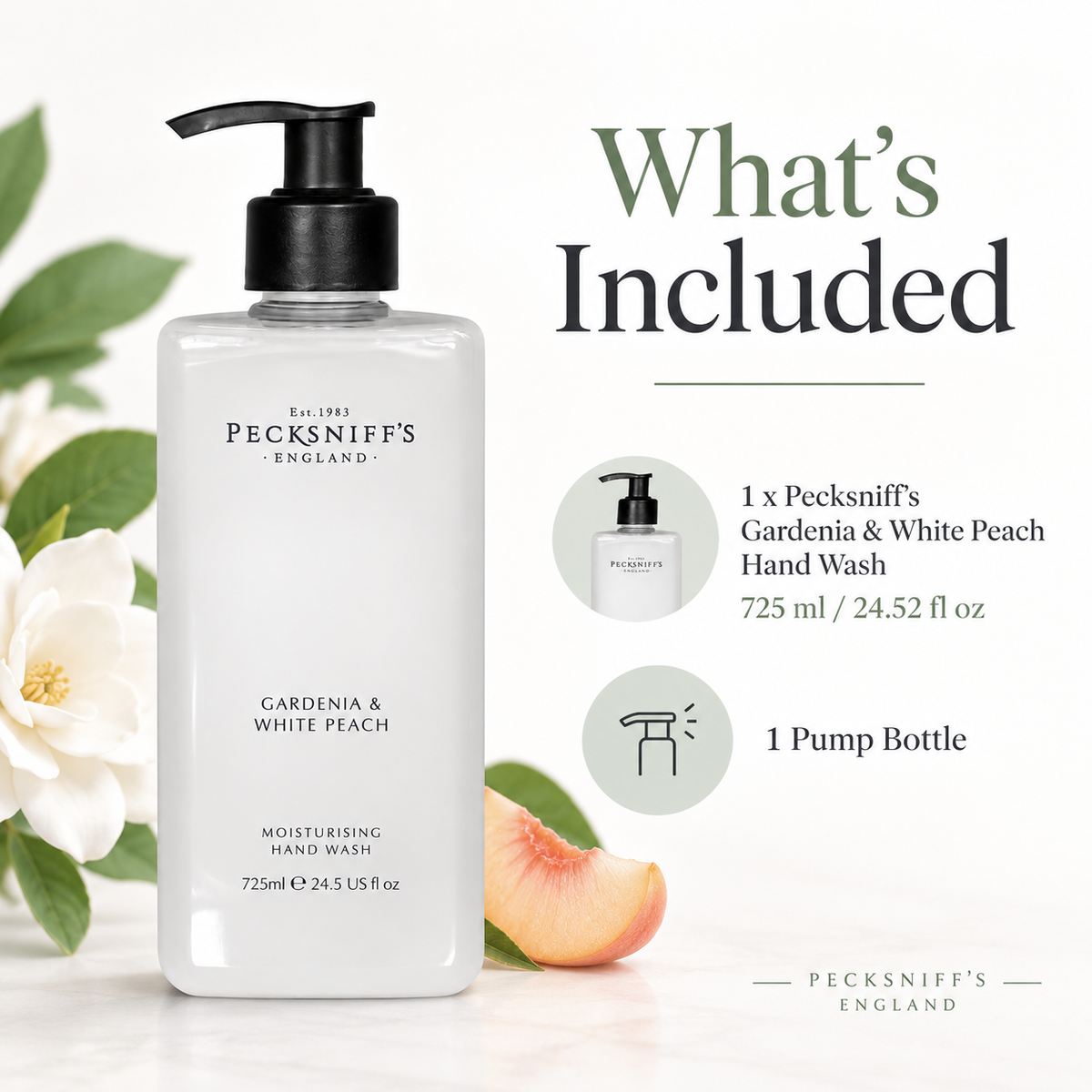 Pecksniff's Gardenia & White Peach Hand Wash 725 ml/24.5 Fl Oz
