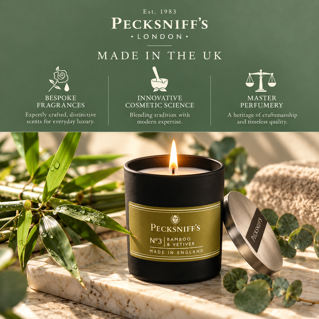 Pecksniffs Bamboo & Vetiver Scented Candle | 1 Wick, 100g/3.5oz