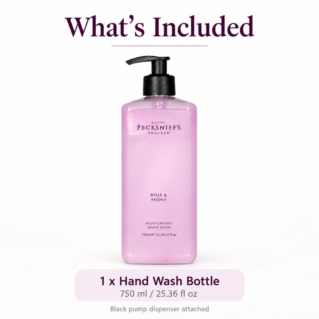 Pecksniff's Classic Rose & Peony Scented Moisturizing Hand Wash | 750ml, 25.3 Fl oz