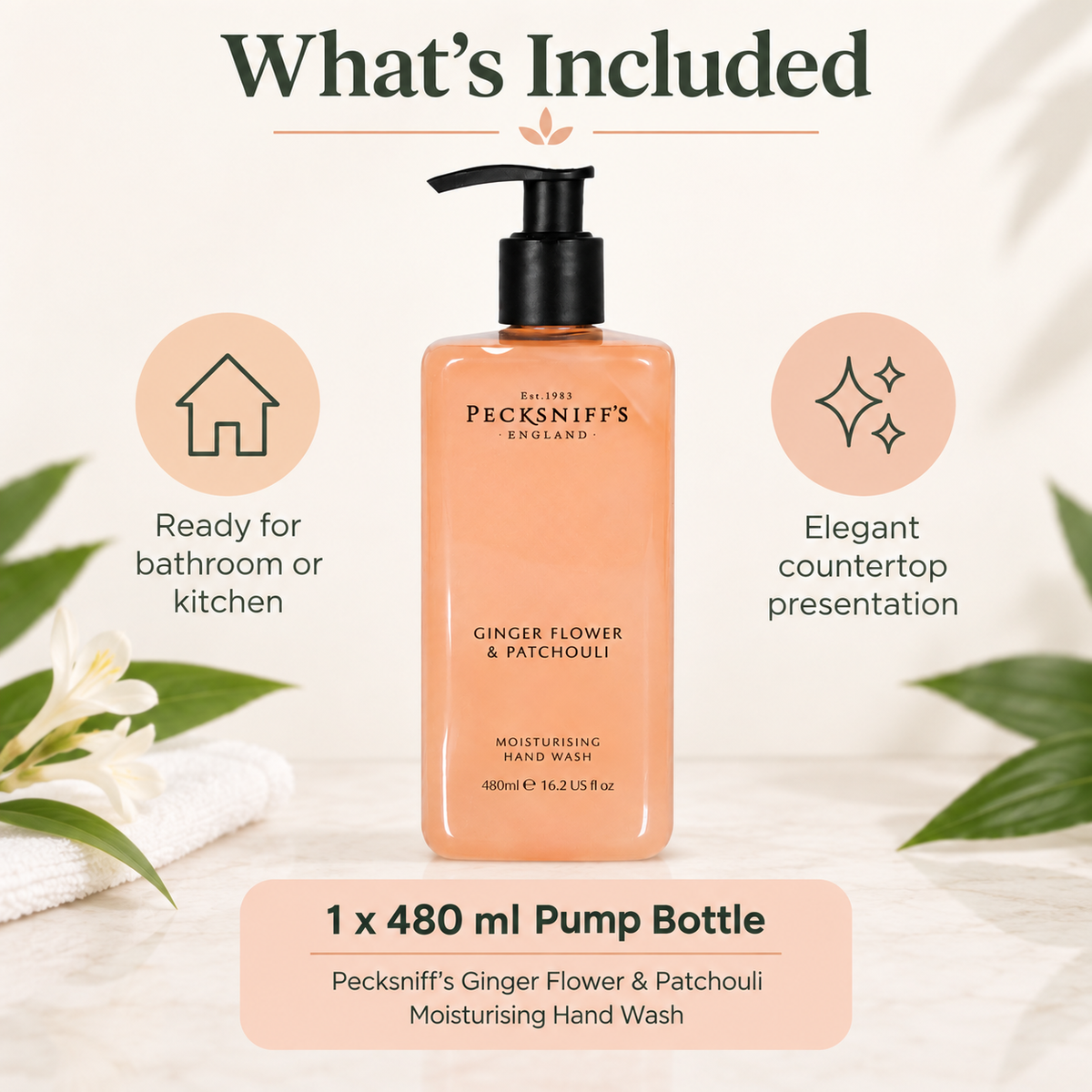 Pecksniff's Ginger Flower and Patchouli Hand Wash 480ml/16.2 fl oz
