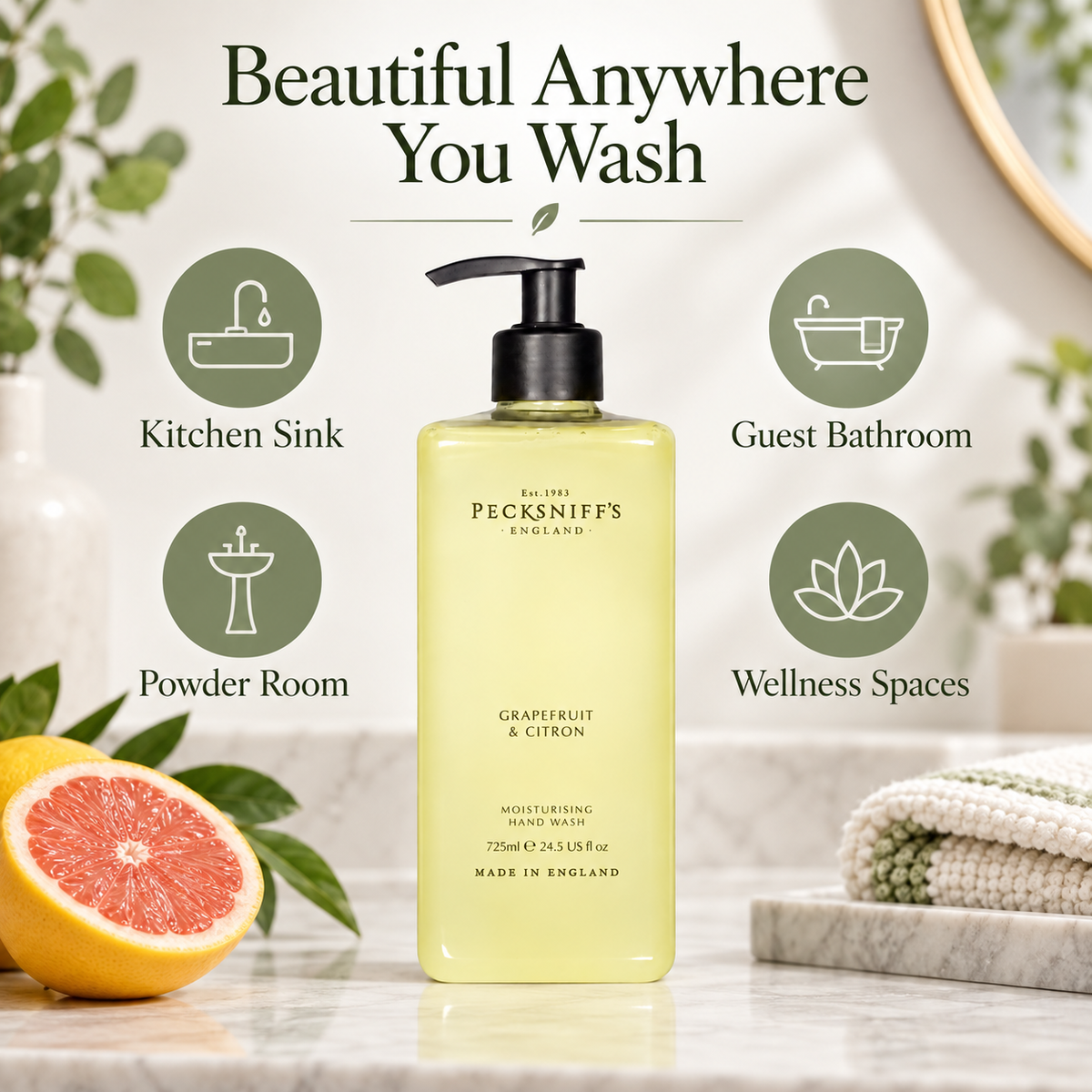 Pecksniff's Grapefruit & Citron Hand Wash 725 ml/24.5 Fl Oz