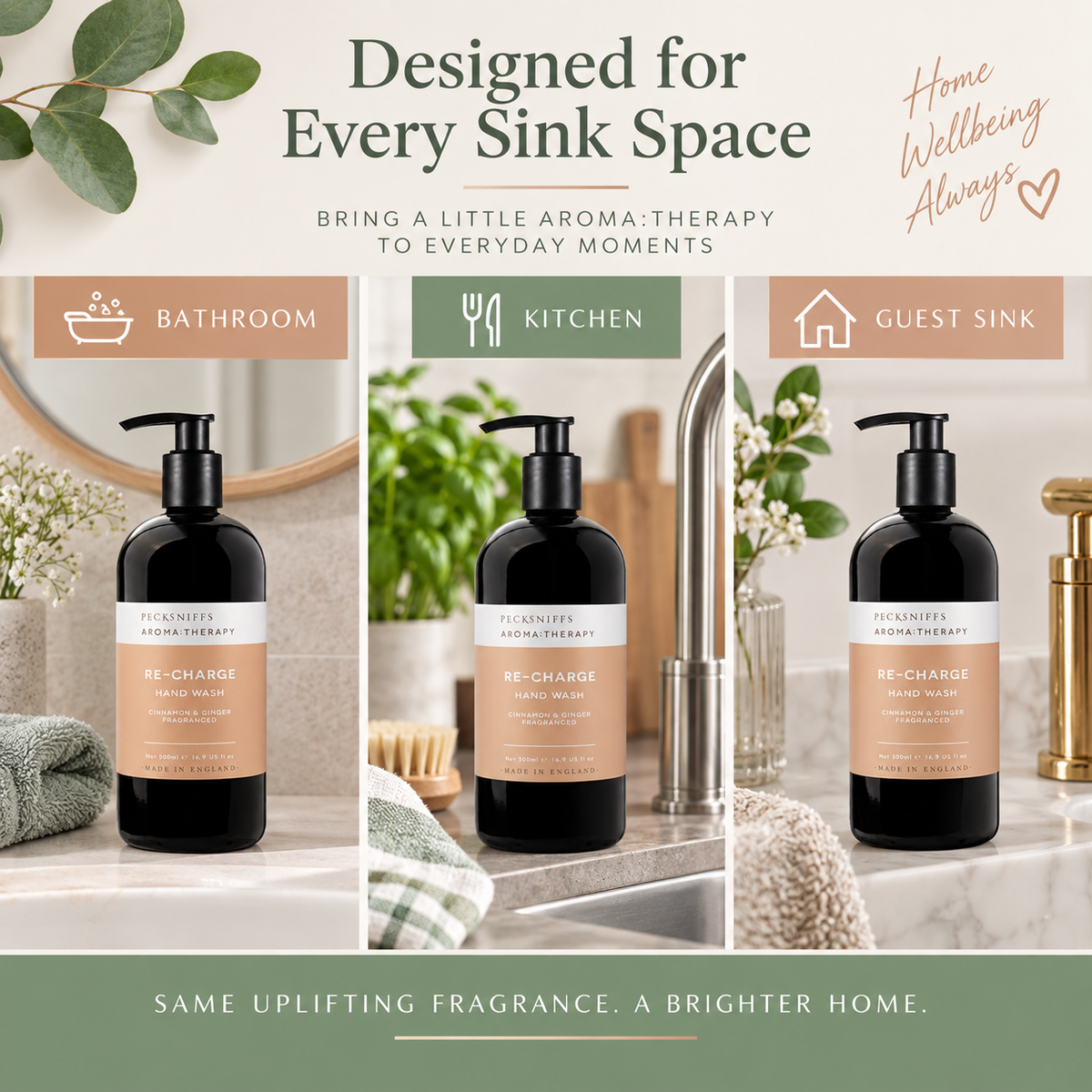 Pecksniff's Aroma:Therapy Re-Charge 500 ml/16.9 fl oz Hand Wash