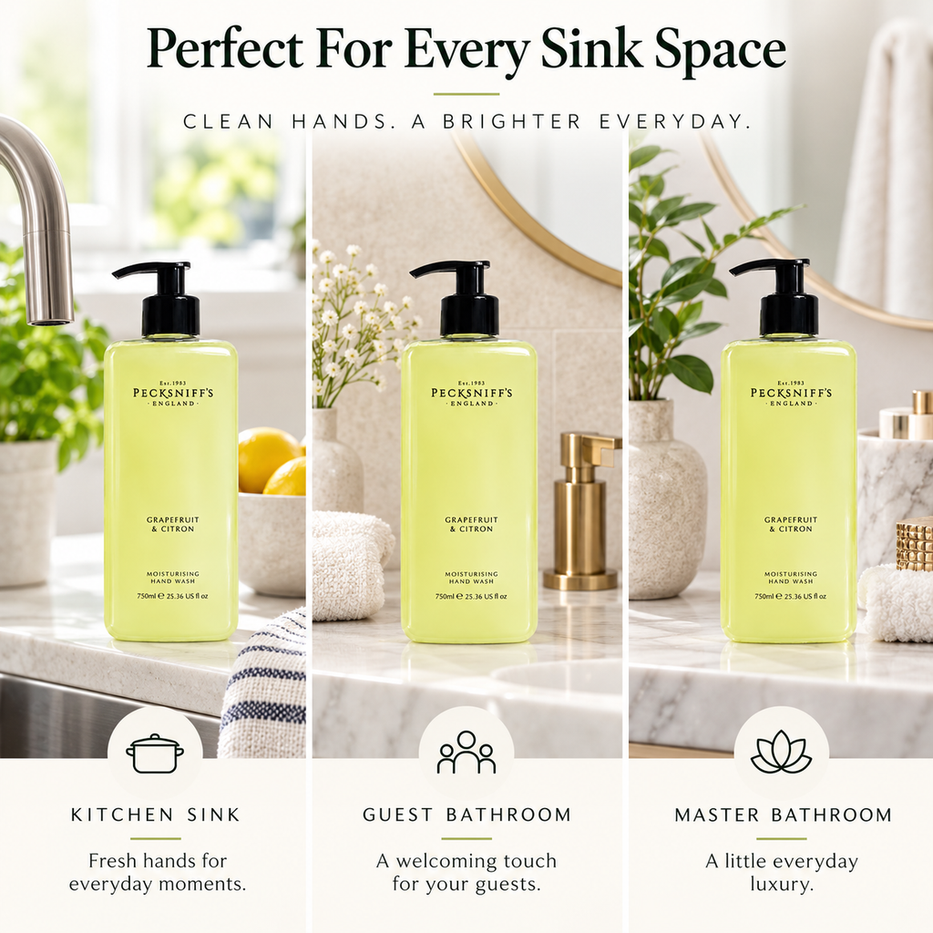 Pecksniffs Classic Grapefruit & Citron Scented Moisturizing Hand Wash | 750ml, 25.3 Fl oz