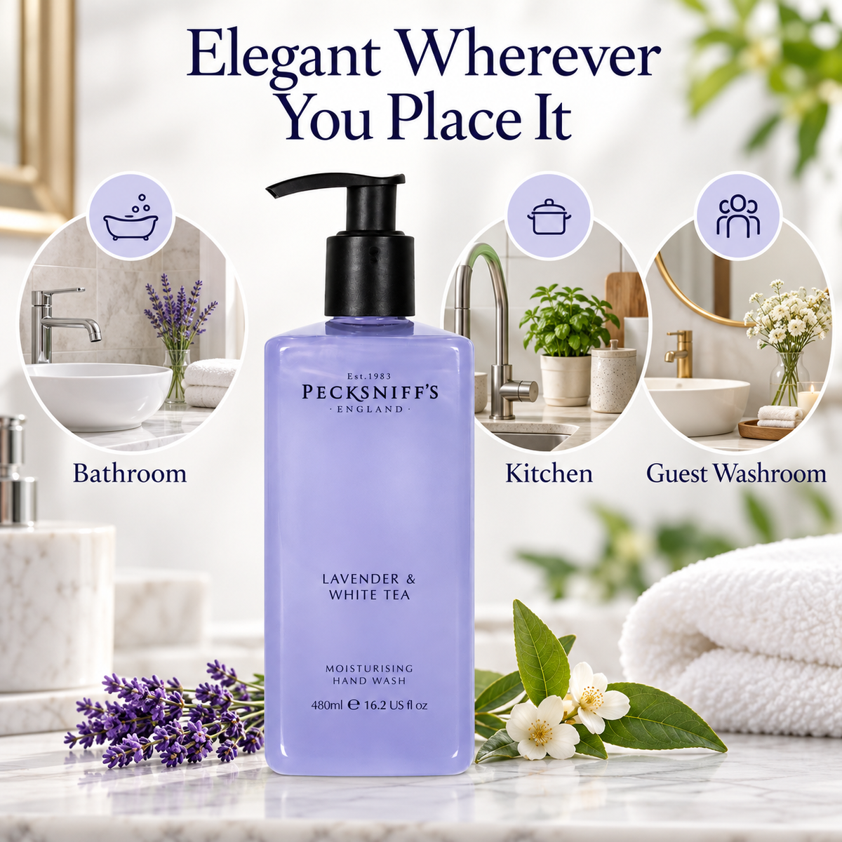 Pecksniff's  Lavender & White Tea Hand Wash 480ml/16.2 fl oz