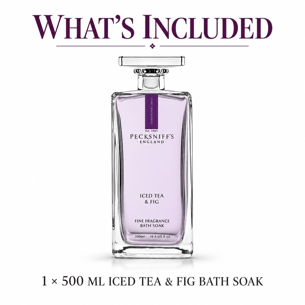 Pecksniff's Prestige Iced Tea & Fig Bath Soak Decanter | 500ml/16.9 Fl Oz