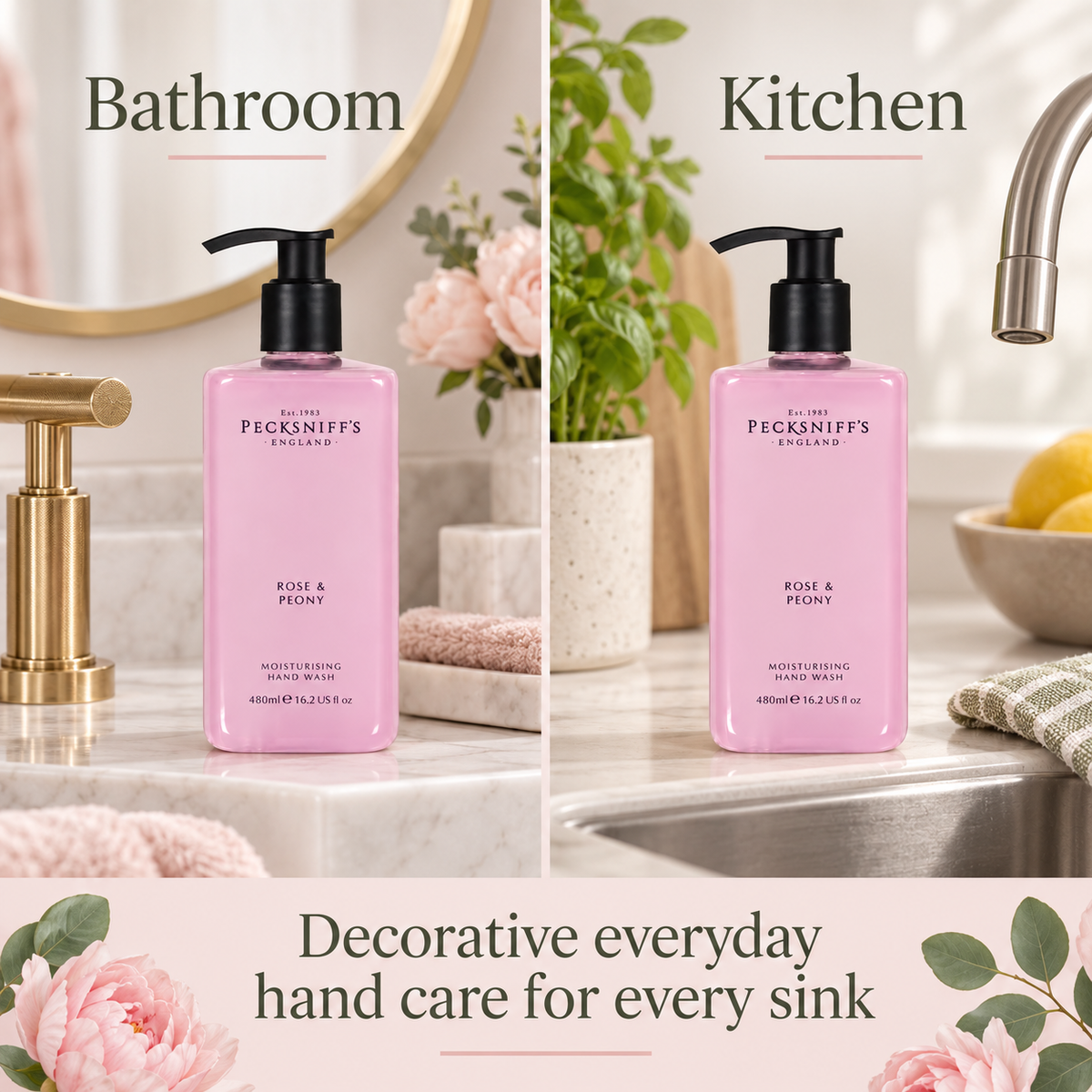 Pecksniff's Rose & Peony Hand Wash 480ml/16.2 fl oz