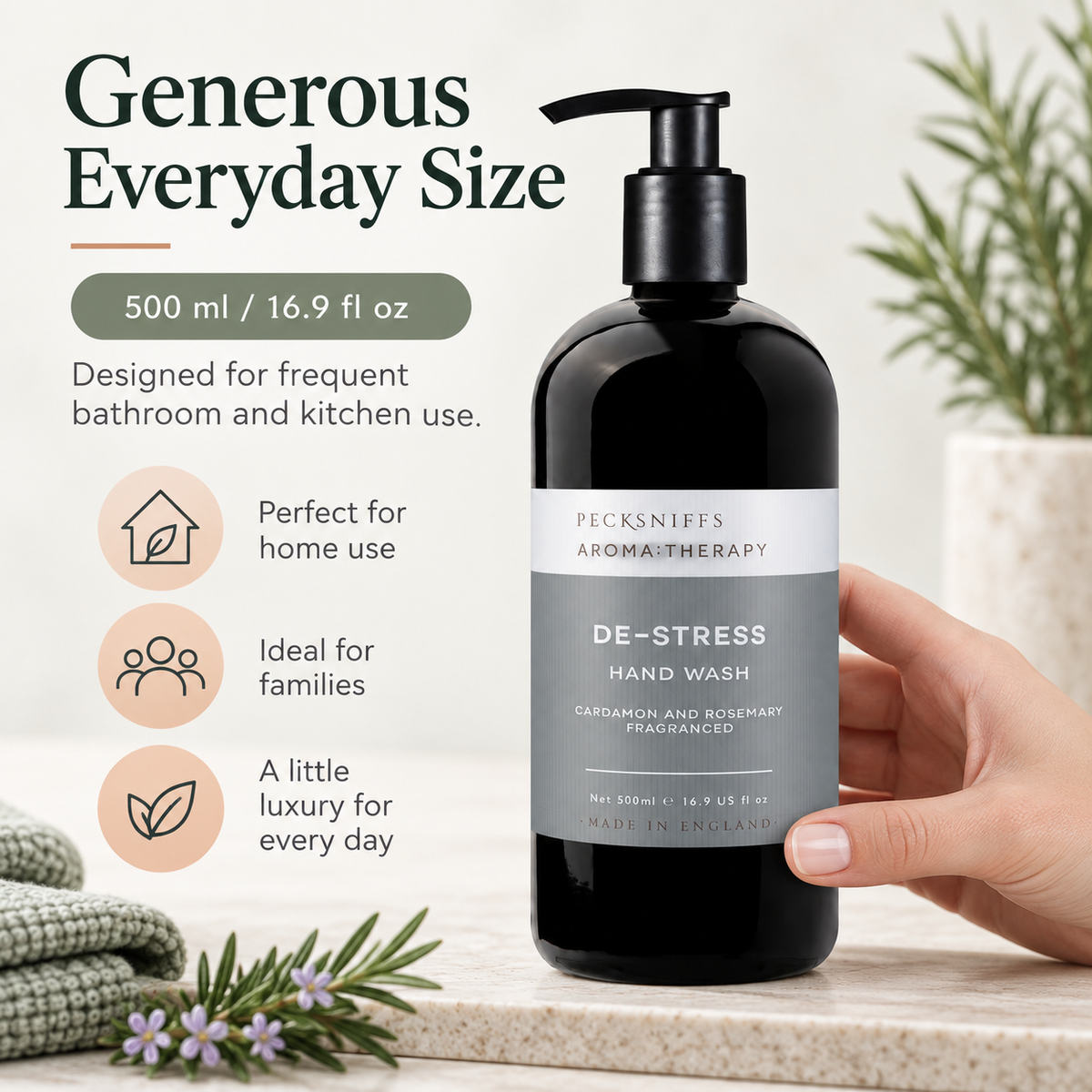 Pecksniff's Aroma:Therapy De-Stress 500 ml/16.9 fl oz Hand Wash