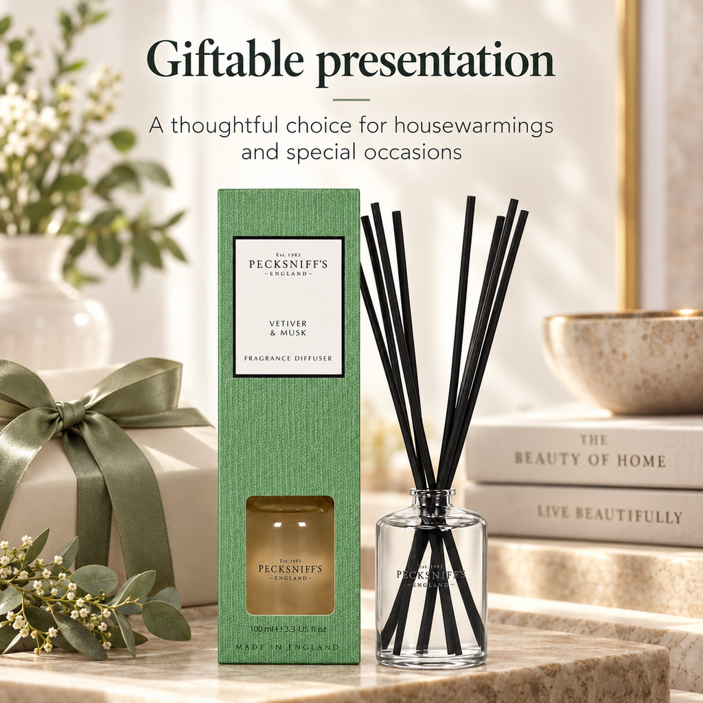 Pecksniff's Vetiver & Musk Diffuser | 100ml/3.38 Fl Oz