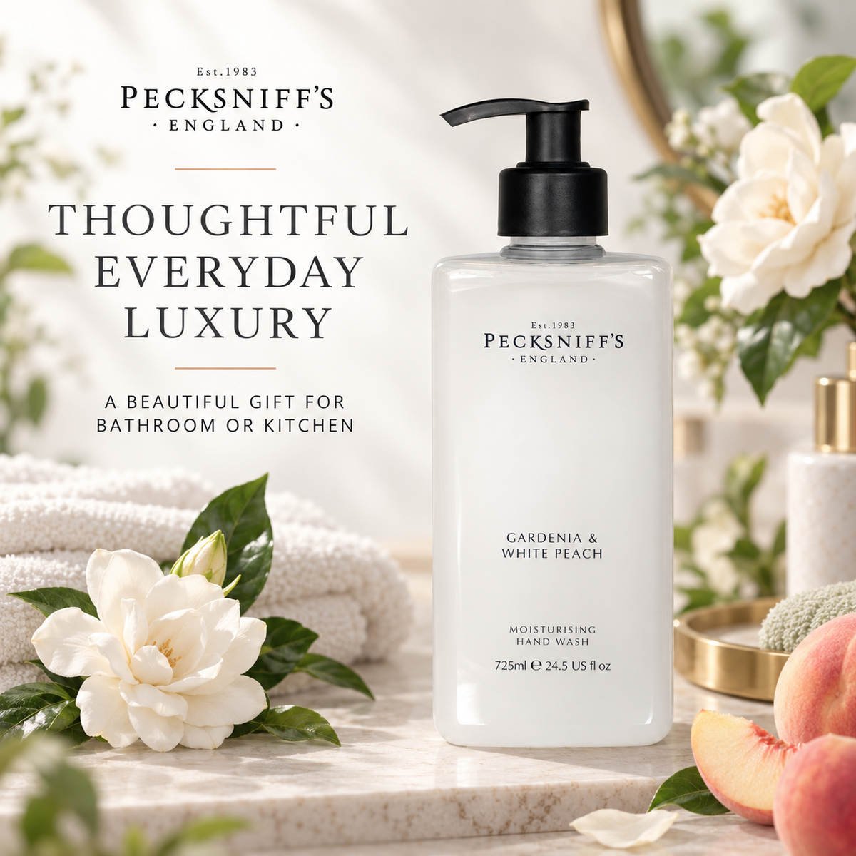 Pecksniff's Gardenia & White Peach Hand Wash 725 ml/24.5 Fl Oz