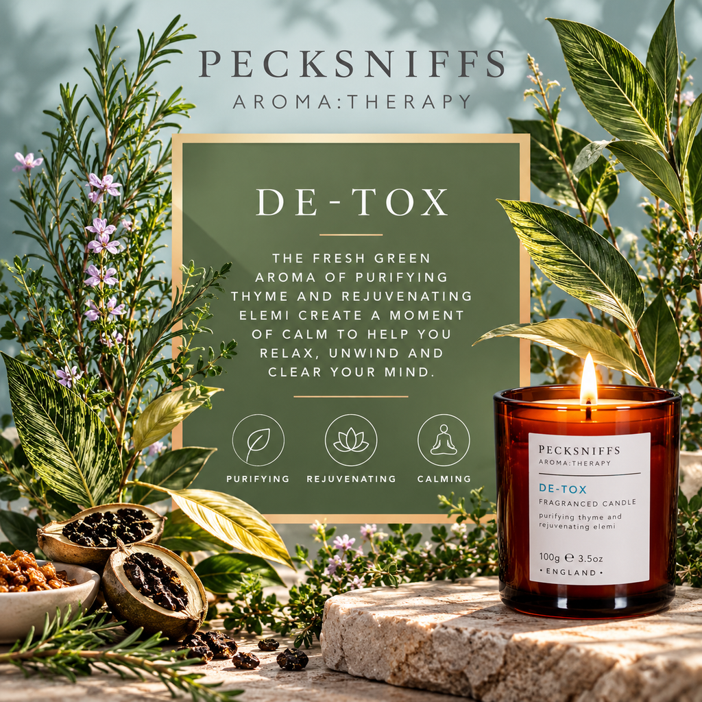 Pecksniff's De-tox Luxury Scented Candle | 1 Wick, 100 g/3.5 oz