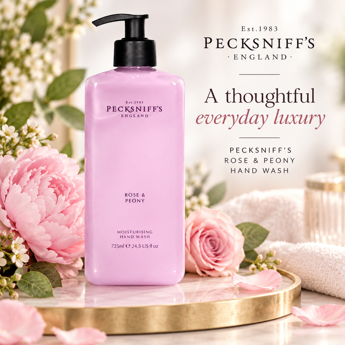 Pecksniff's Rose & Peony Hand Wash 725 ml/24.5 Fl Oz