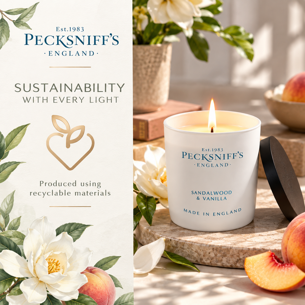 Pecksniff's Sandalwood & Vanilla Luxury Scented Candle | 1 Wick, 100 g/3.5 oz
