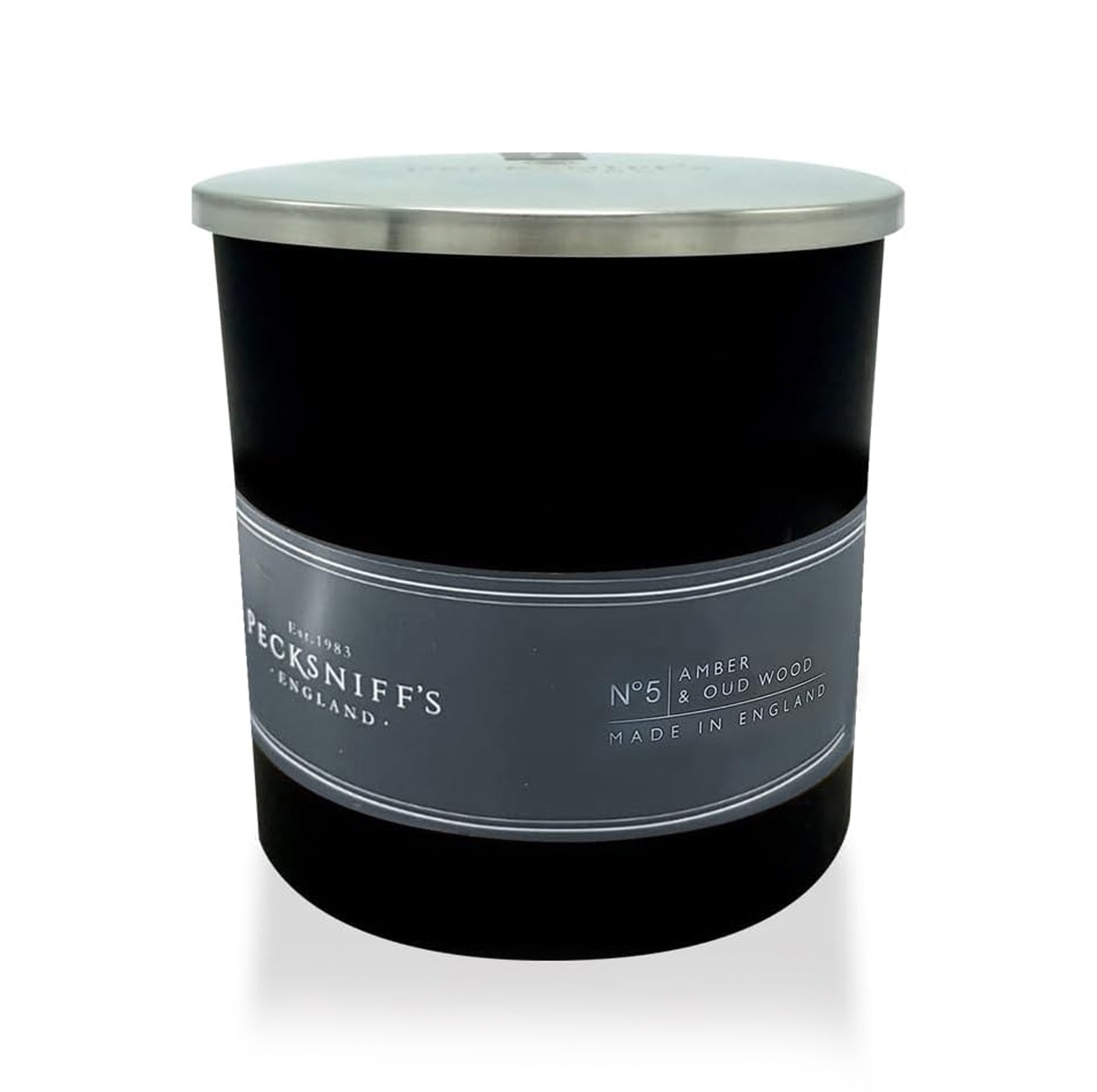 Pecksniffs Black Amber & Oud Wood Scented Candle | 1 Wick, 184g/6.49oz