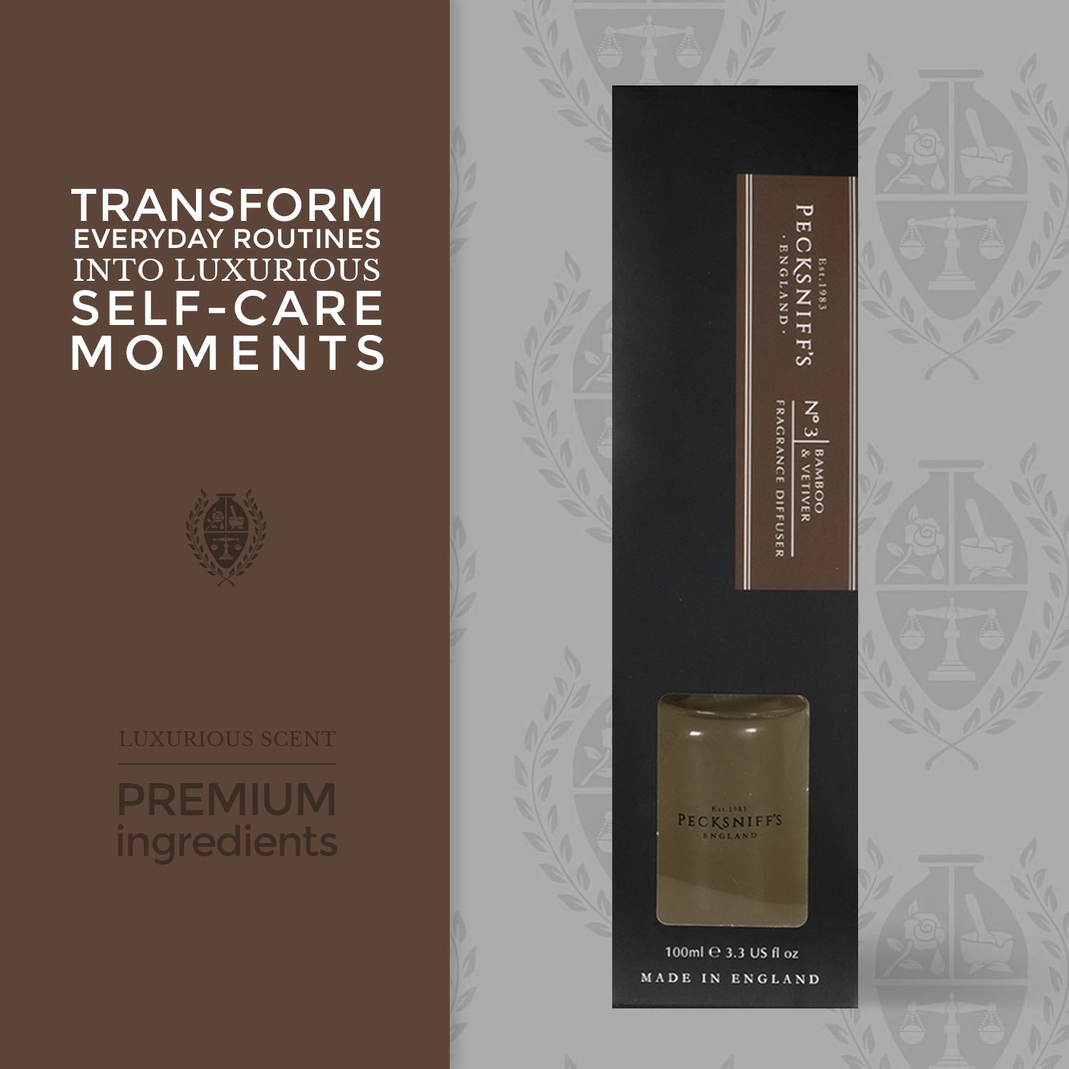 Pecksniffs Bamboo & Vetiver Diffuser | 100ml/3.38 Fl Oz