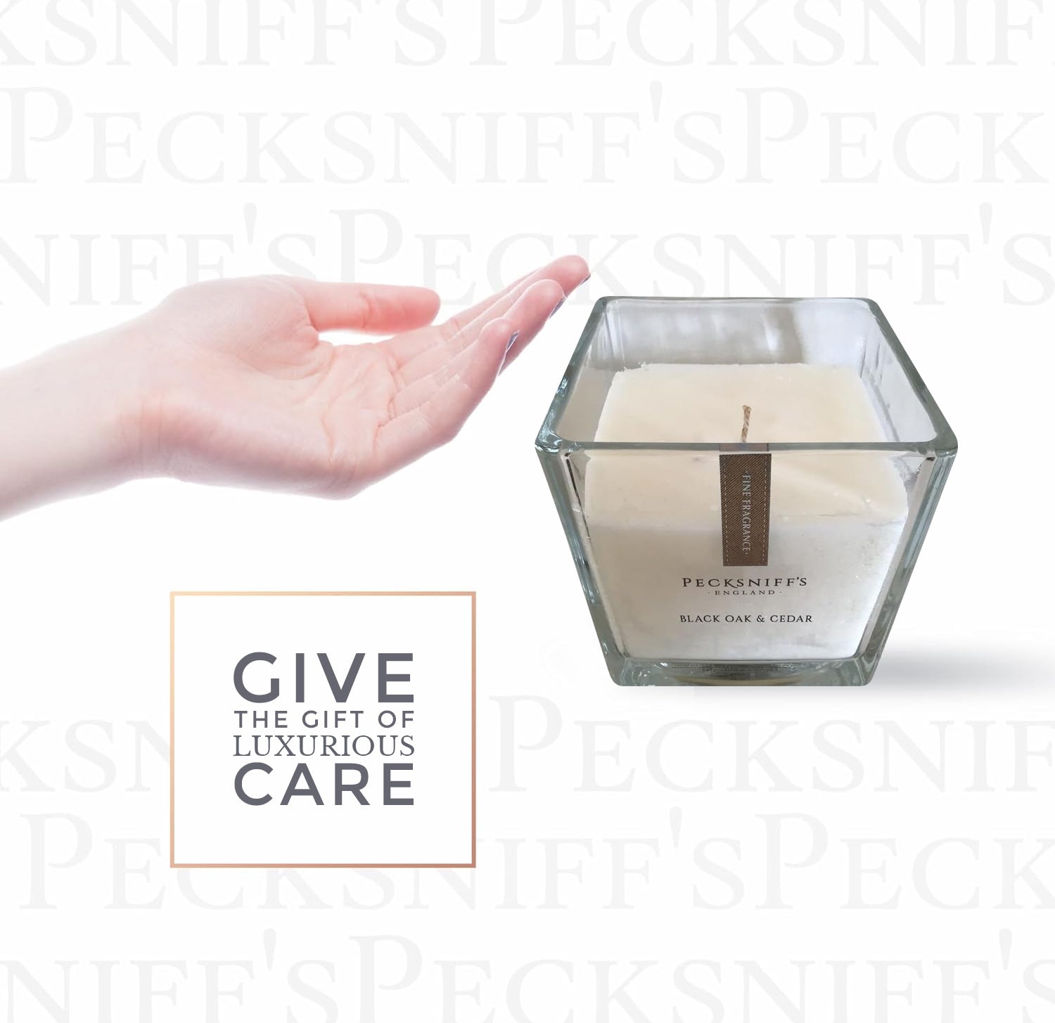 Pecksniffs Prestige Black Oak & Cedar Scented Square Candle | 1 Wick, 190g/6.7oz
