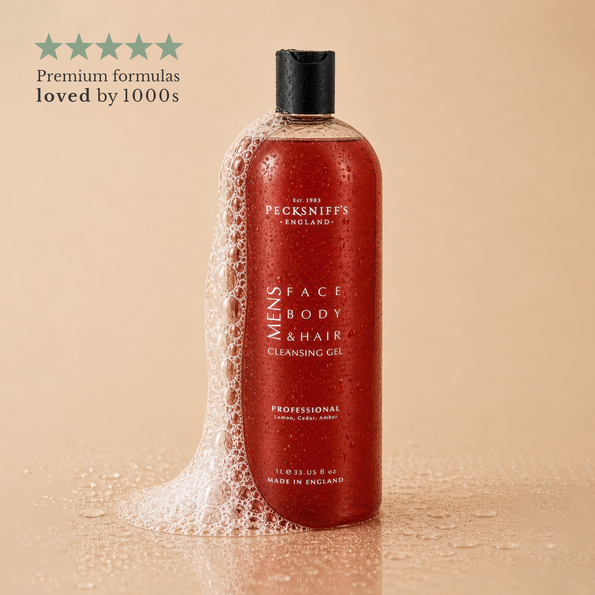 Pecksniffs Professional 3-In-1 Cleansing Gel | 1L/1000 ml/33.81 Fl Oz