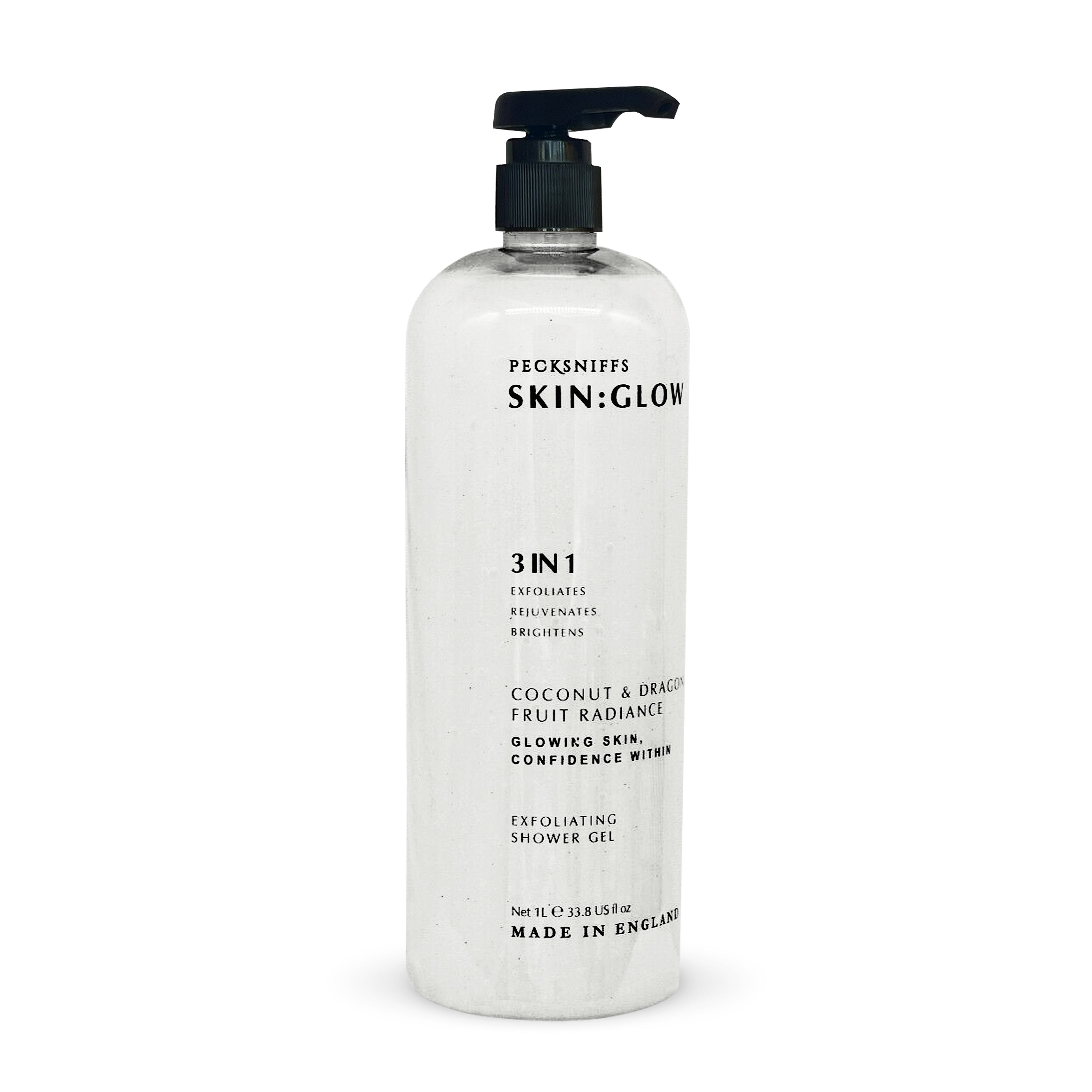 Pecksniffs Coconut & Dragon Fruit Radiance Exfoliating Shower Gel | 1000 ml / 33.80 Fl Oz