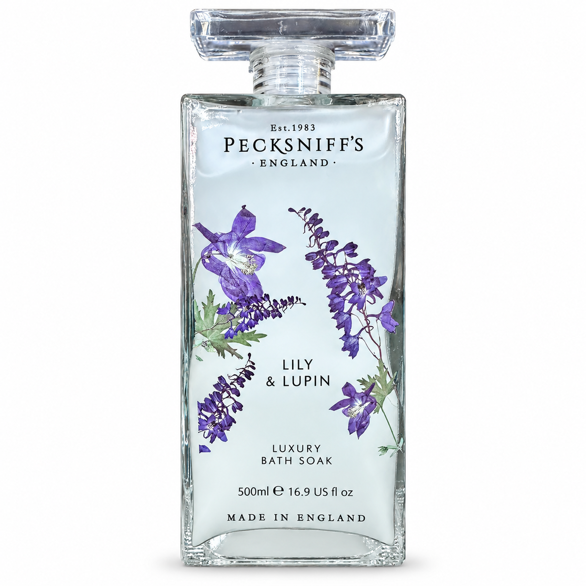 Pecksniff's Lily & Lupin Bath Soak Decanter | 500ml/16.9 Fl Oz