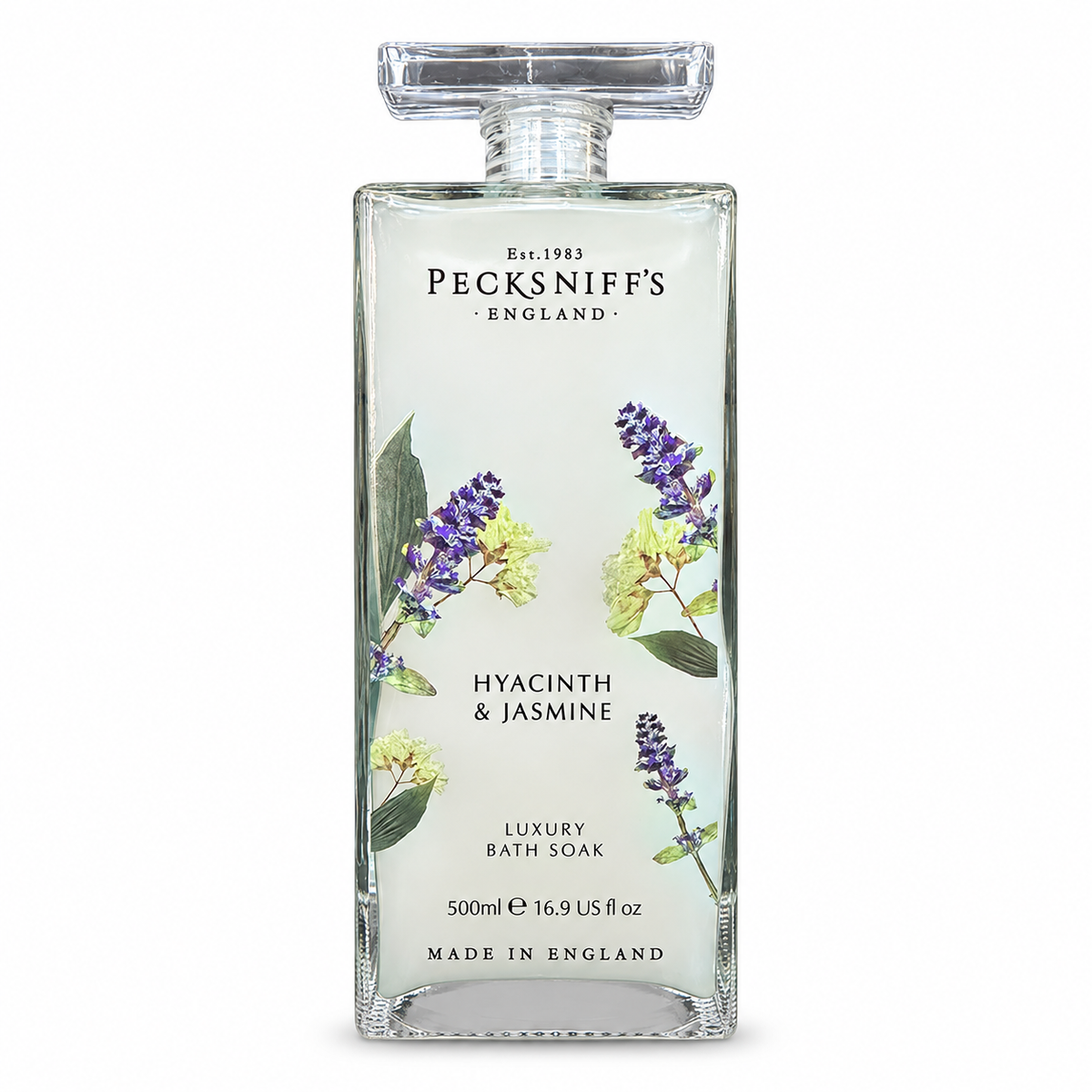 Pecksniff's Hyacinth & Jasmine Bath Soak Decanter | 500ml/16.9 Fl Oz