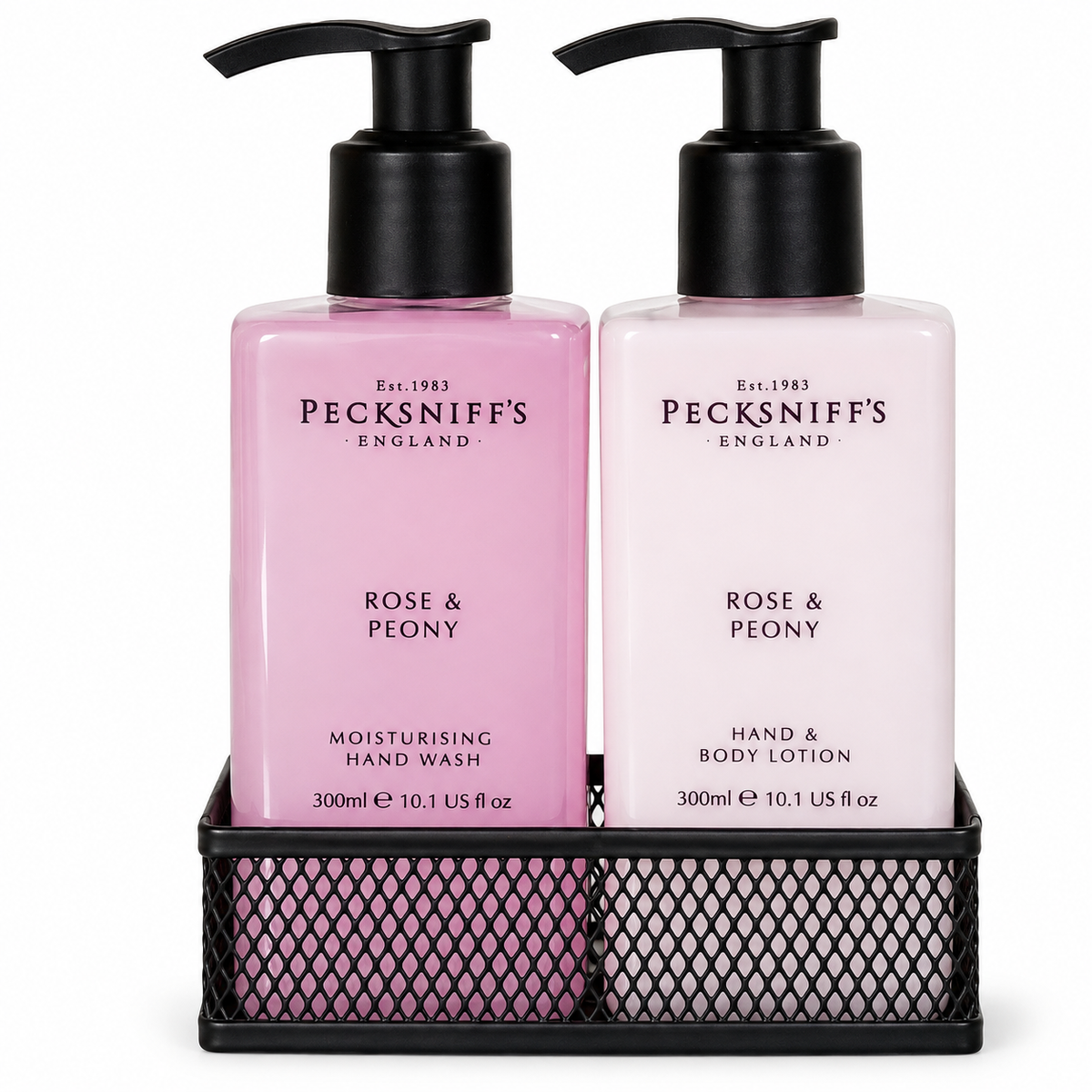 Pecksniff's Rose & Peony Moisturizing Hand Wash, Lotion & Caddy | 300ml/10.14 Fl oz